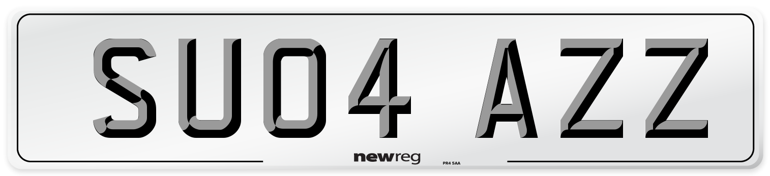 SU04 AZZ Number Plate from New Reg